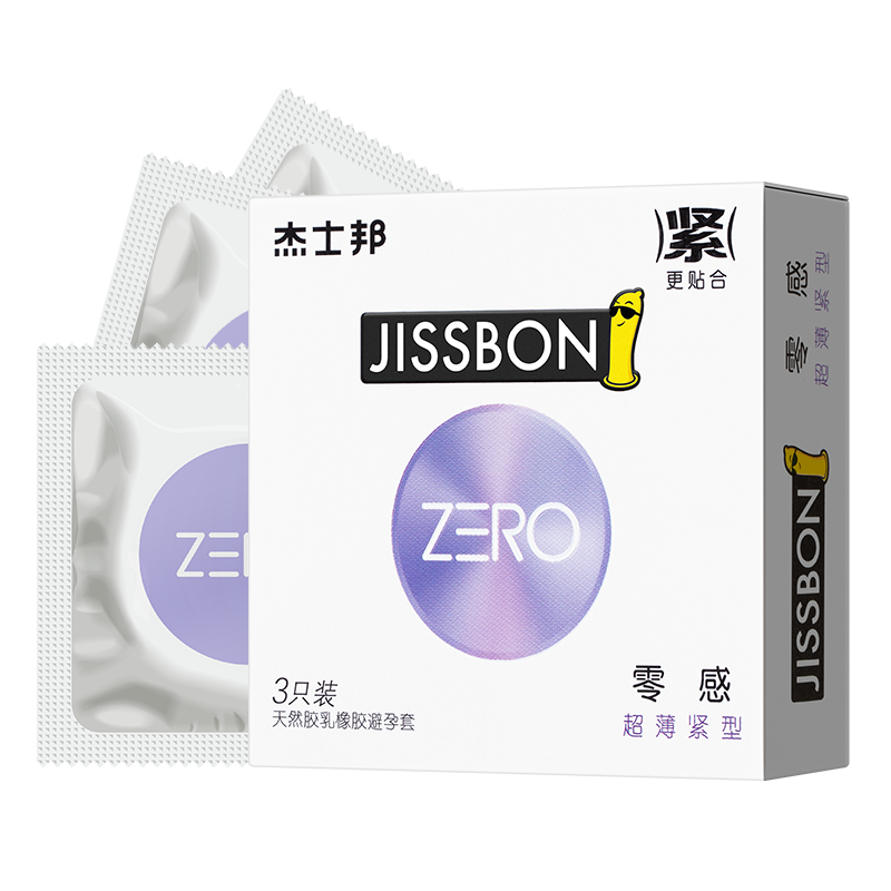 杰士邦 ZERO零感超薄紧型系列避孕套 3只/12只装